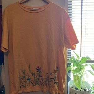 Zara Floral Embroidered T-Shirt